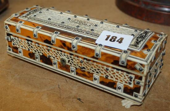 Tortoiseshell & ivory mounted box